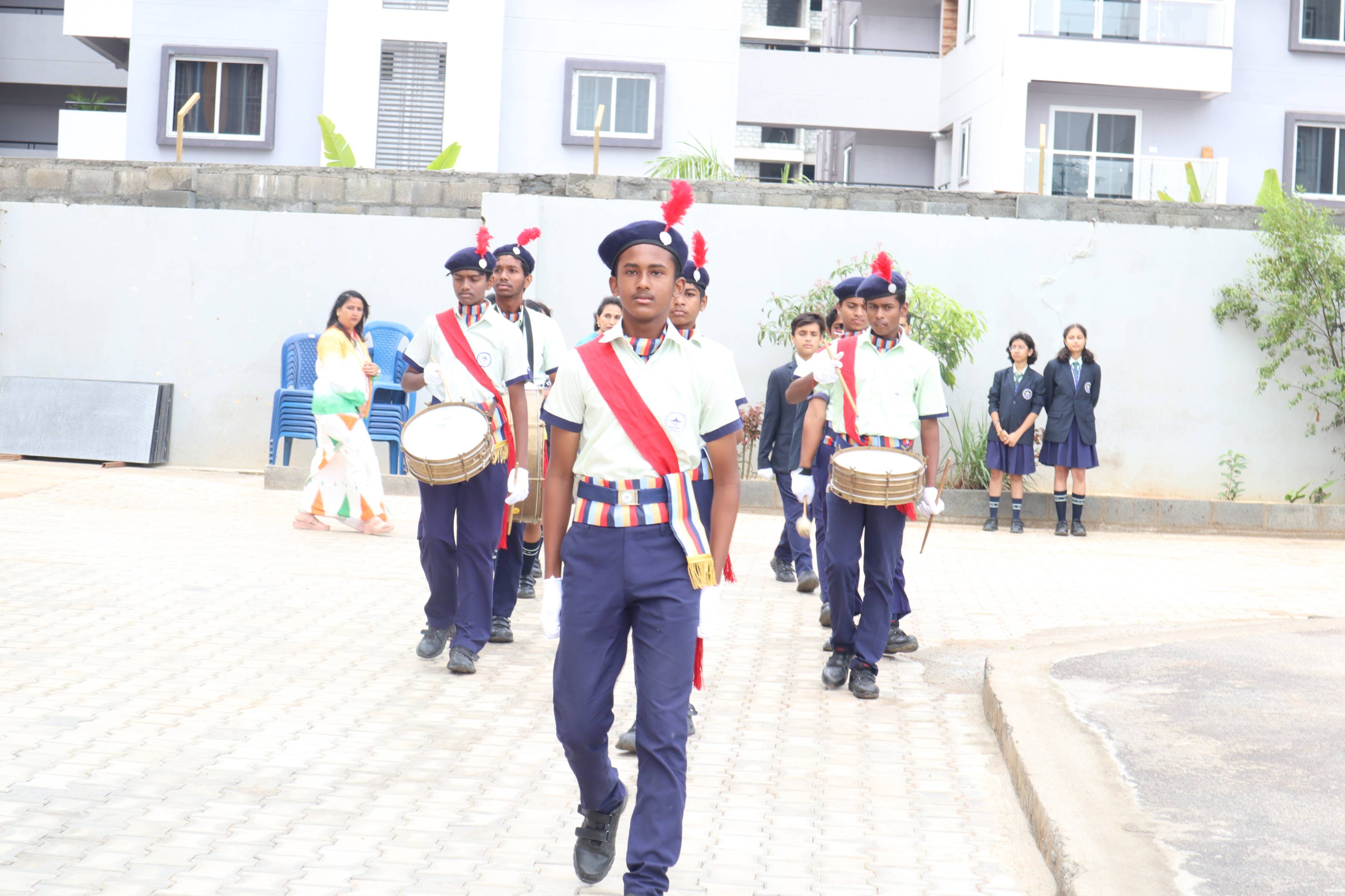 Students painting in art studio